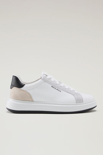 Sneakers Arrow in Leather with Suede Inserts Blue | Woolrich