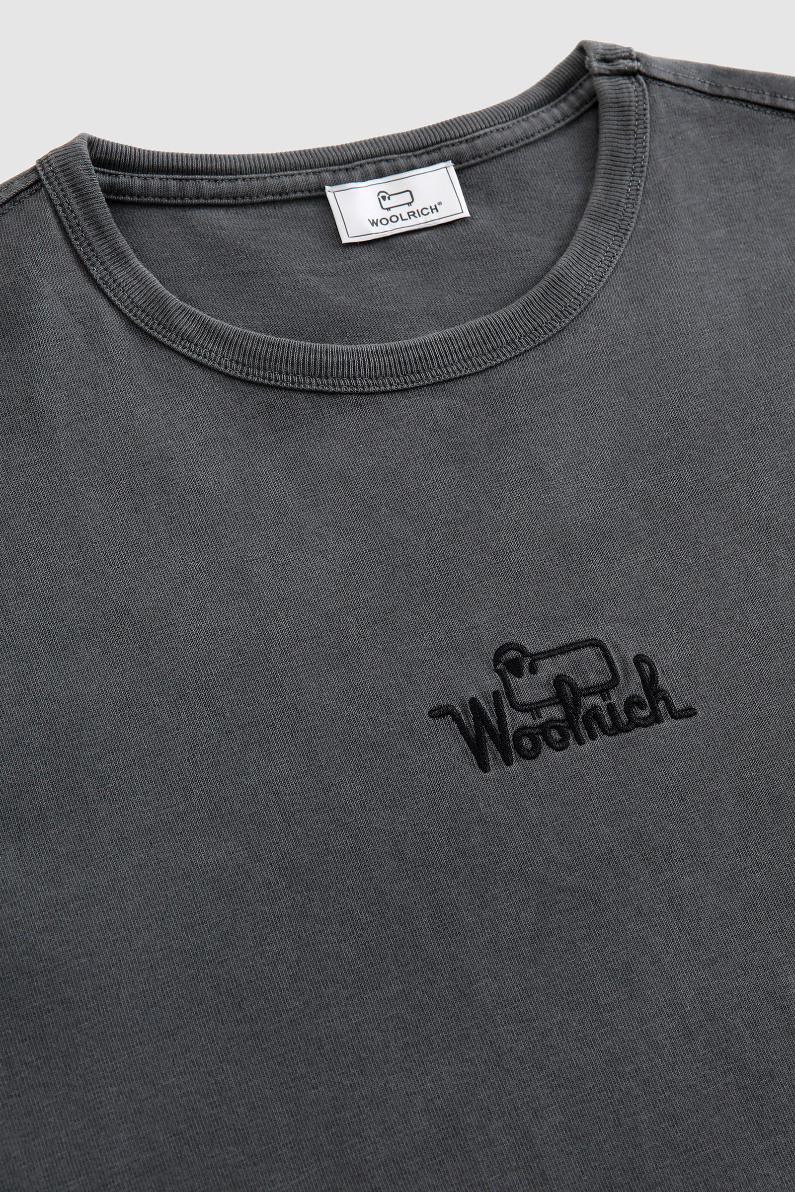 T-shirt à manches longues en coton teint en pièce Noir photo 5 | Woolrich