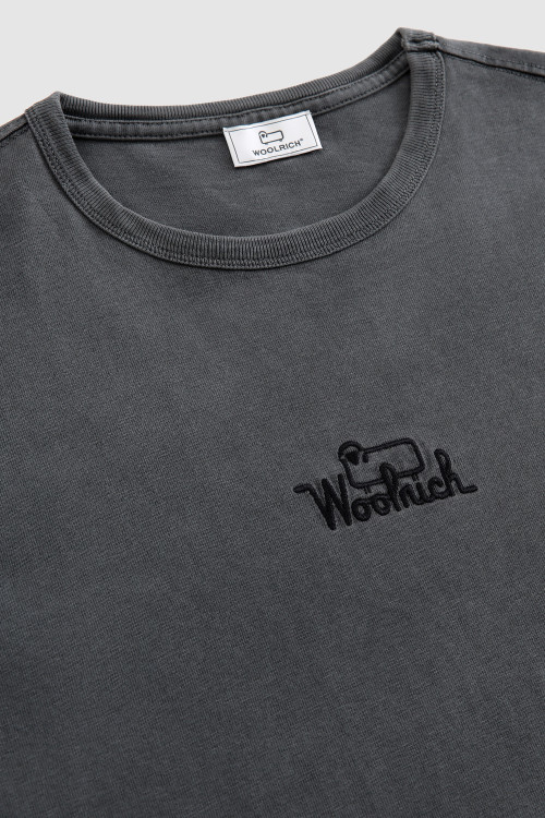 Maglia a maniche lunghe in cotone tinto in capo nero photo 2 | Woolrich