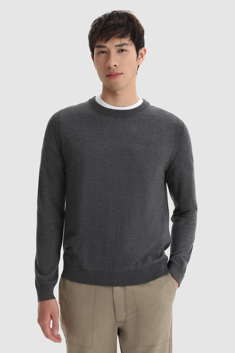 Crewneck Sweater in extra fine merino wool