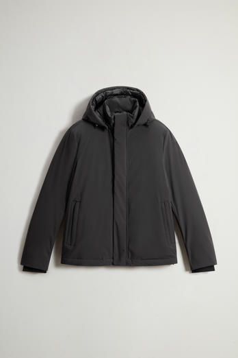 Wattierte Jacke aus Stretchnylon mit abnehmbarer Kapuze Schwarz photo 1 | Woolrich
