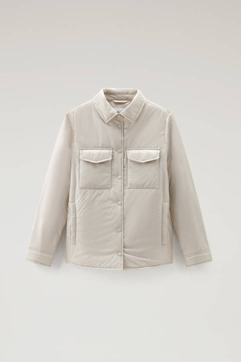 Padded Overshirt in Recycled Pertex Quantum Beige photo 2 | Woolrich