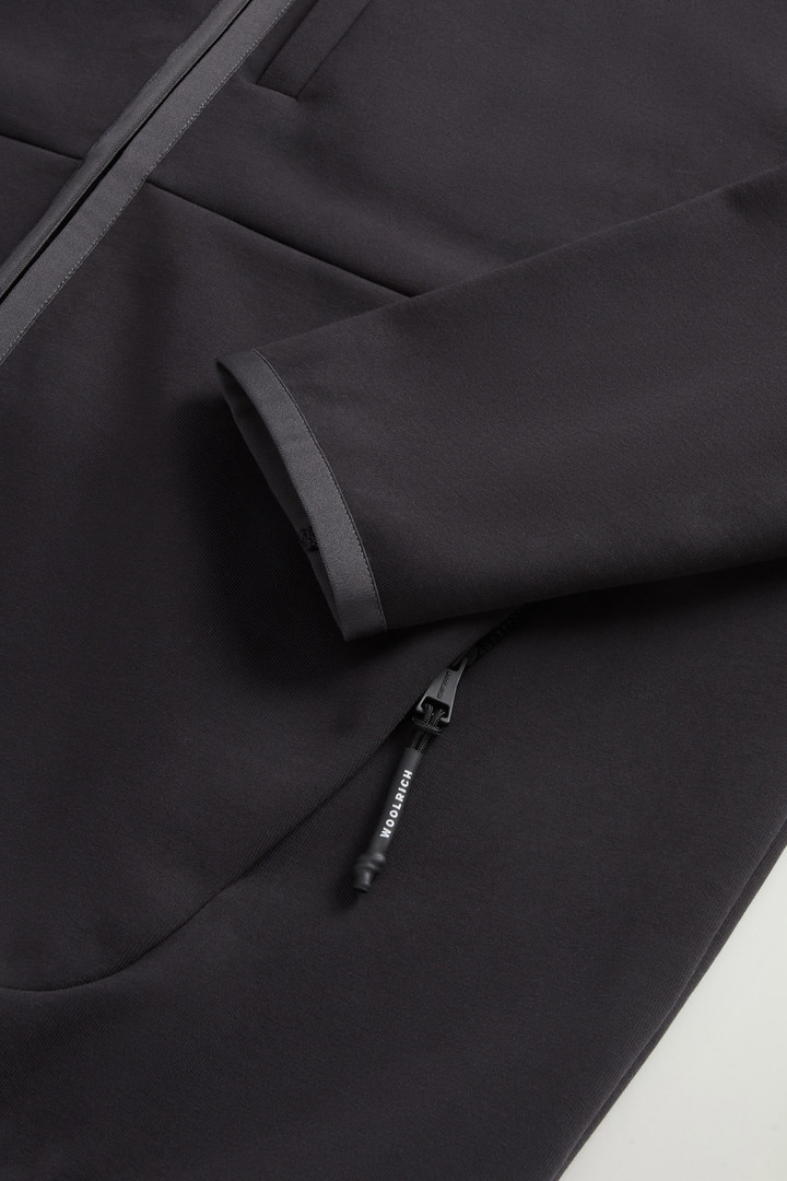 Felpa full-zip con cappuccio in misto cotone Interlock e nylon by Todd Snyder Nero photo 6 | Woolrich