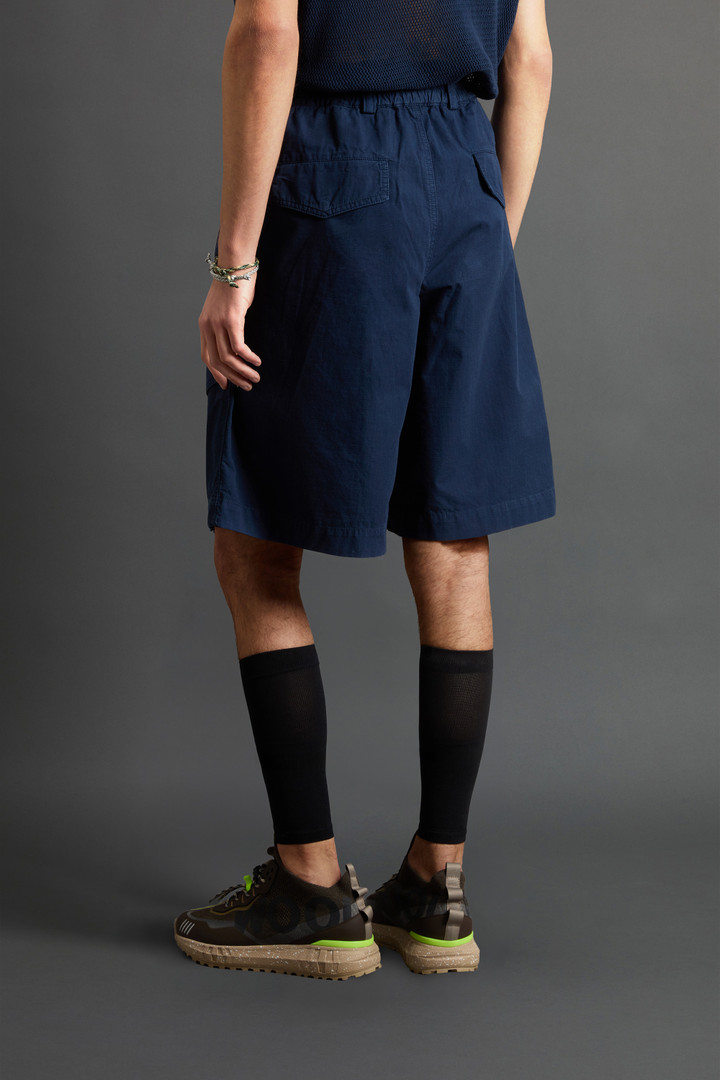 Garment-Dyed Pure Cotton Ripstop Shorts by Todd Snyder Blue photo 3 | Woolrich