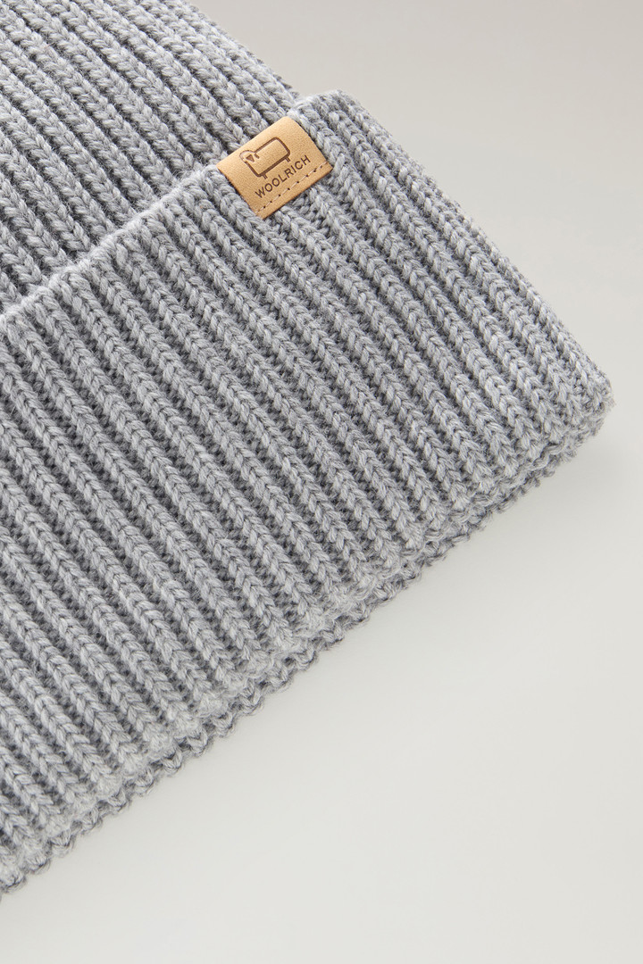 Ribbed Beanie in Pure Virgin Wool Gray photo 3 | Woolrich