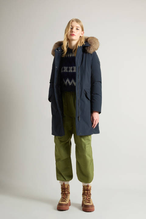 Modern Vail Parka with Detachable Hood Blue | Woolrich