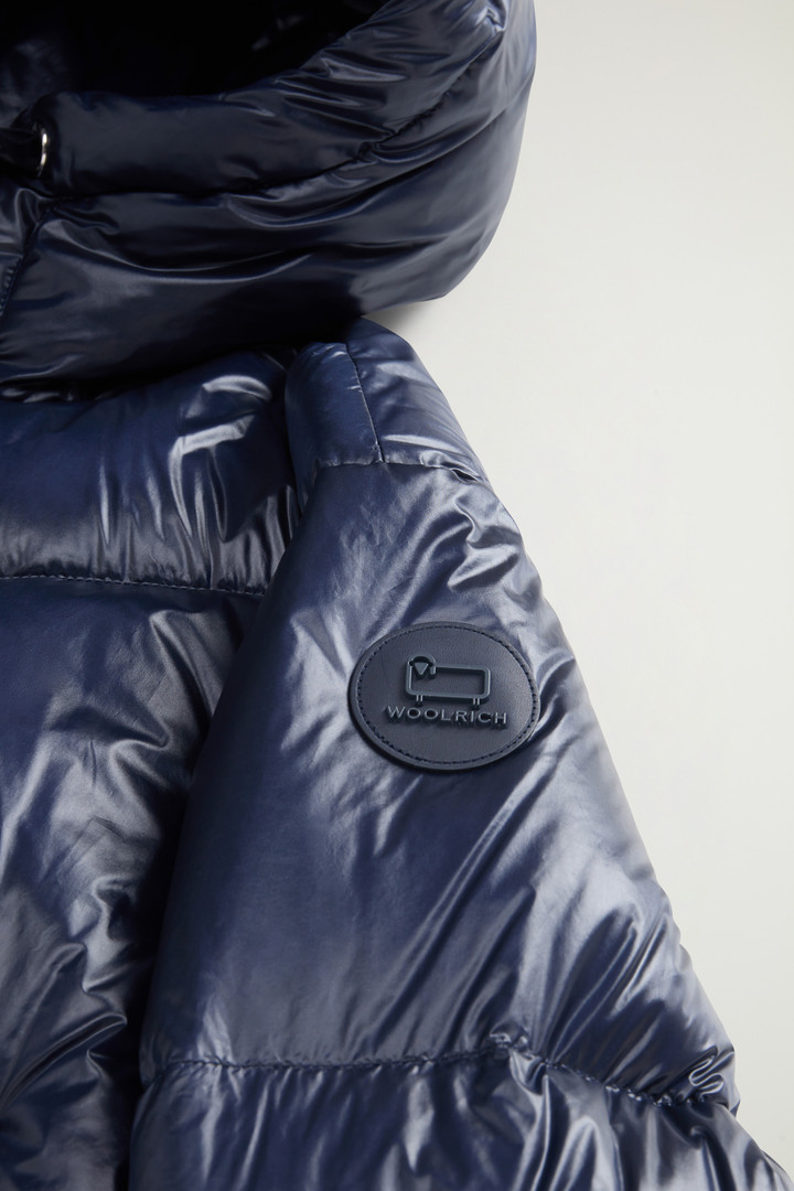 Aliquippa Short Down Jacket in Glossy Nylon Blue photo 7 | Woolrich