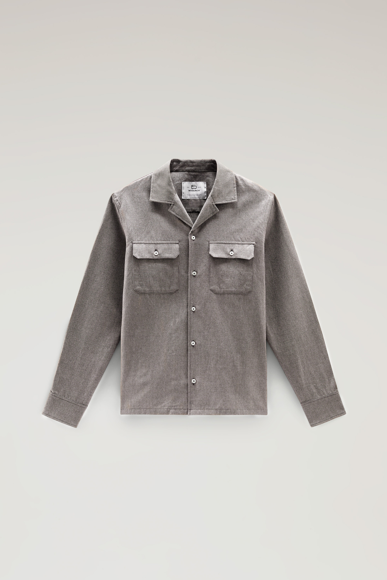 Giacca a camicia in misto cotone e lino marrone photo 5 | Woolrich