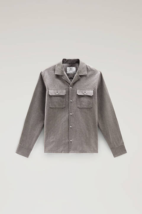 Overshirt in a Cotton Linen Blend Brown photo 2 | Woolrich