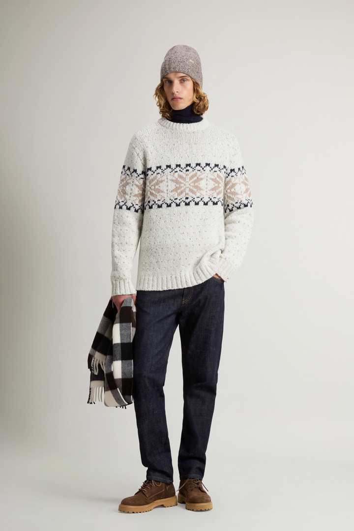 Fair Isle Sweater in Wool Blend White photo 2 | Woolrich