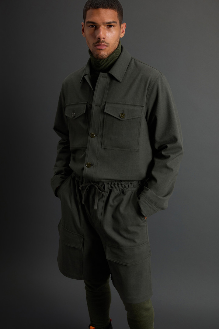 Stretch Wool Overshirt by Todd Snyder Green photo 4 | Woolrich