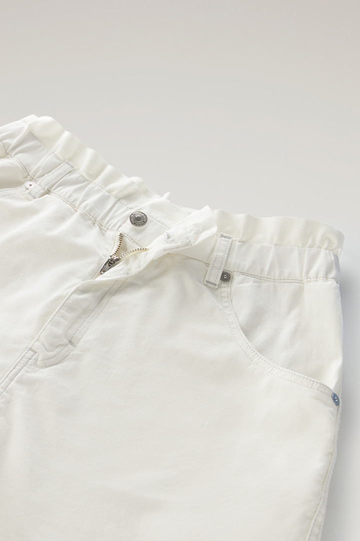 Bermuda Shorts in High-Waisted Stretch Cotton Twill White photo 5 | Woolrich