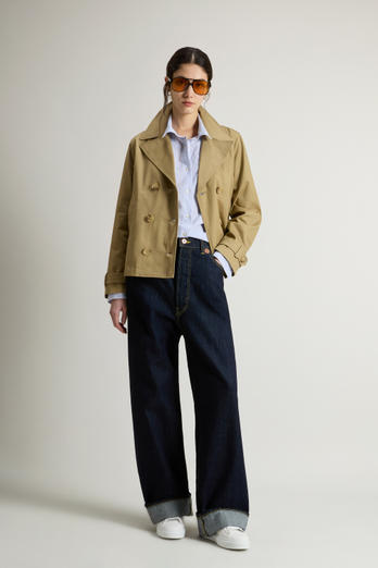 Pure Cotton Pea Coat Beige | Woolrich