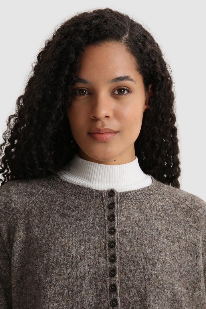 Stretch Henley Sweater in wool blend