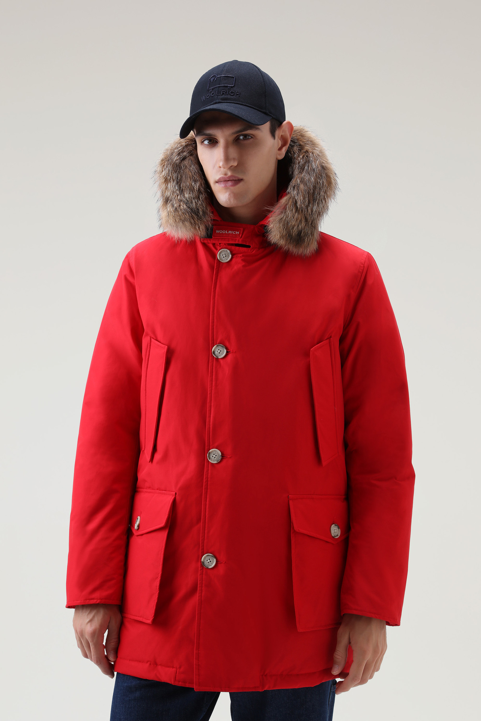 Arctic Parka aus Ramar Cloth mit abnehmbarem Pelzbesatz rot Woolrich DE