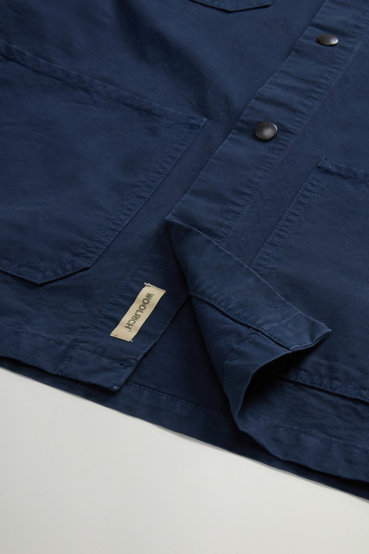 Garment-Dyed Pure Cotton Canvas Overshirt Blue photo 8 | Woolrich