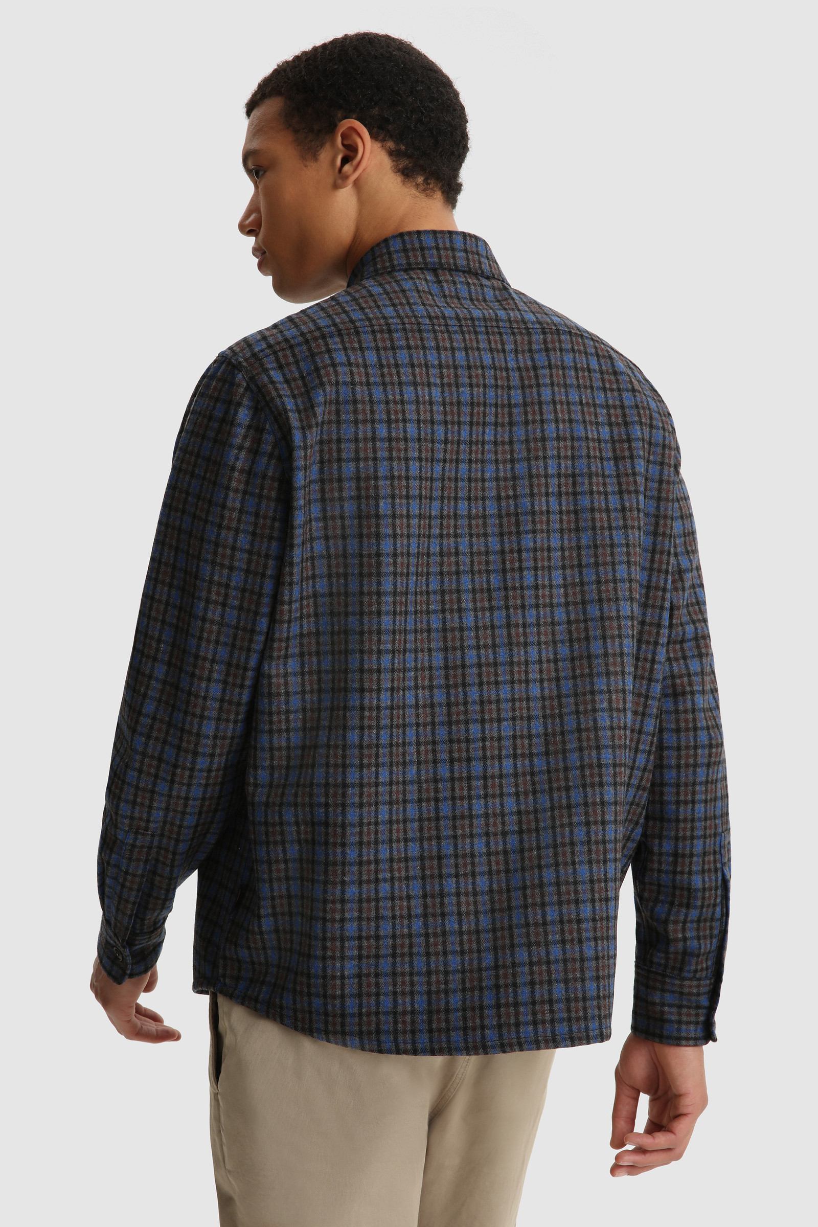 Wool Blend Oxbow Flannel Overshirt - Made in USA Grey photo 4 | Woolrich