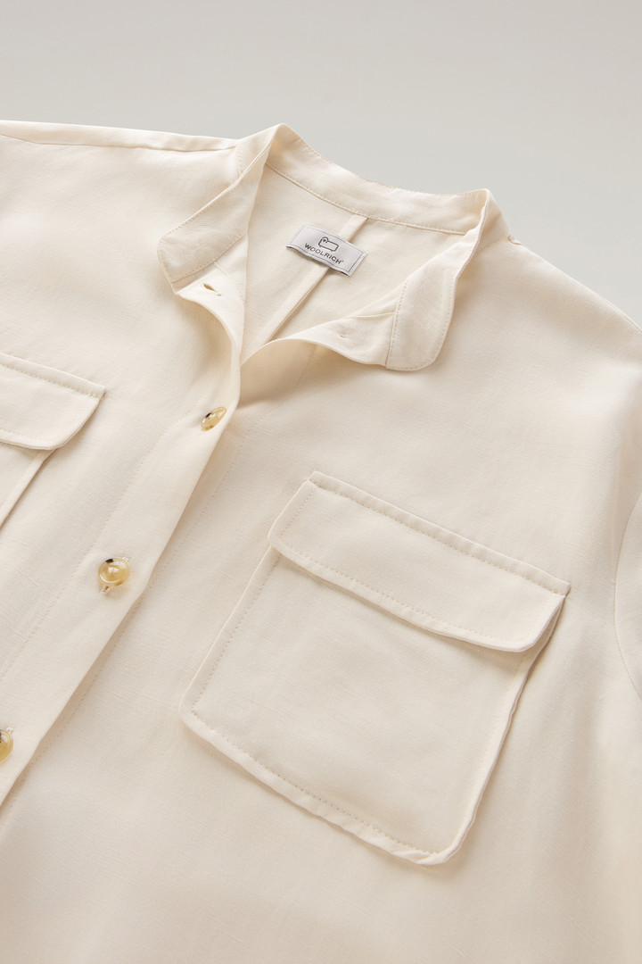 Utility-jurk van linnen met riem Wit photo 6 | Woolrich