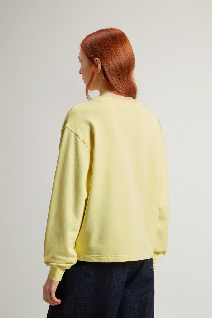 Crewneck Sweatshirt in Pure Cotton Yellow photo 3 | Woolrich