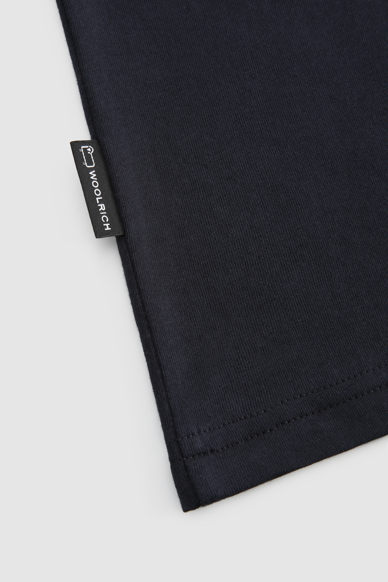 T-shirt en coton bio avec logo sur la poitrine bleu photo 6 | Woolrich