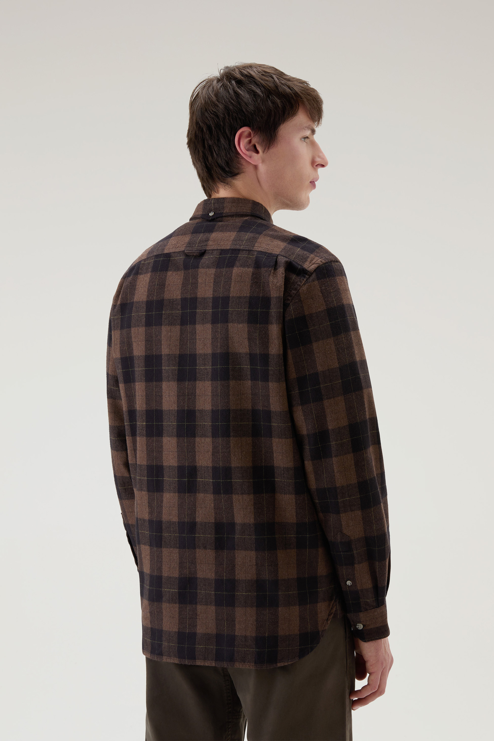 Traditional Flannel Check Shirt - Men - Brown