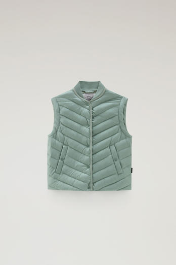 Microfiber Vest with Chevron Quilting Green | Woolrich