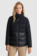 Luxury Short Down Jacket with Horizontal Quilting