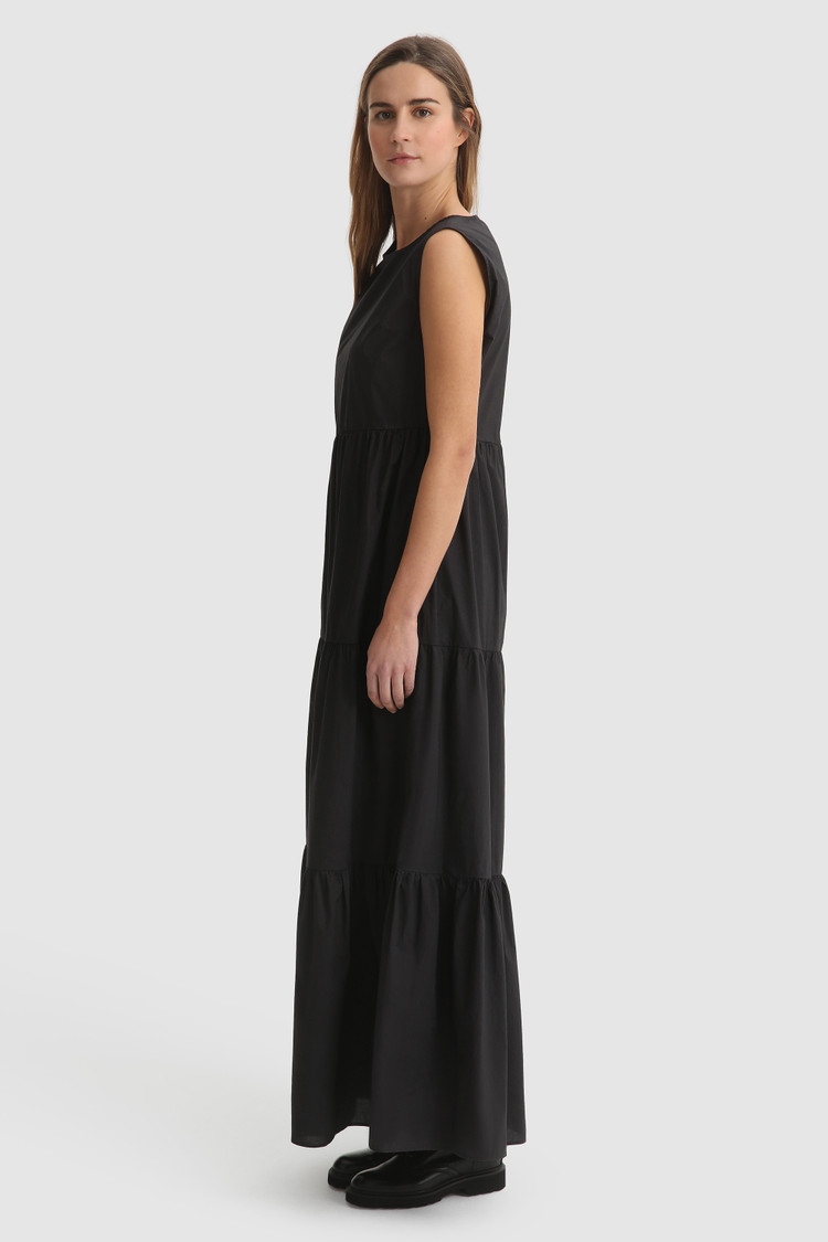 Ärmelloses langes Popelinekleid