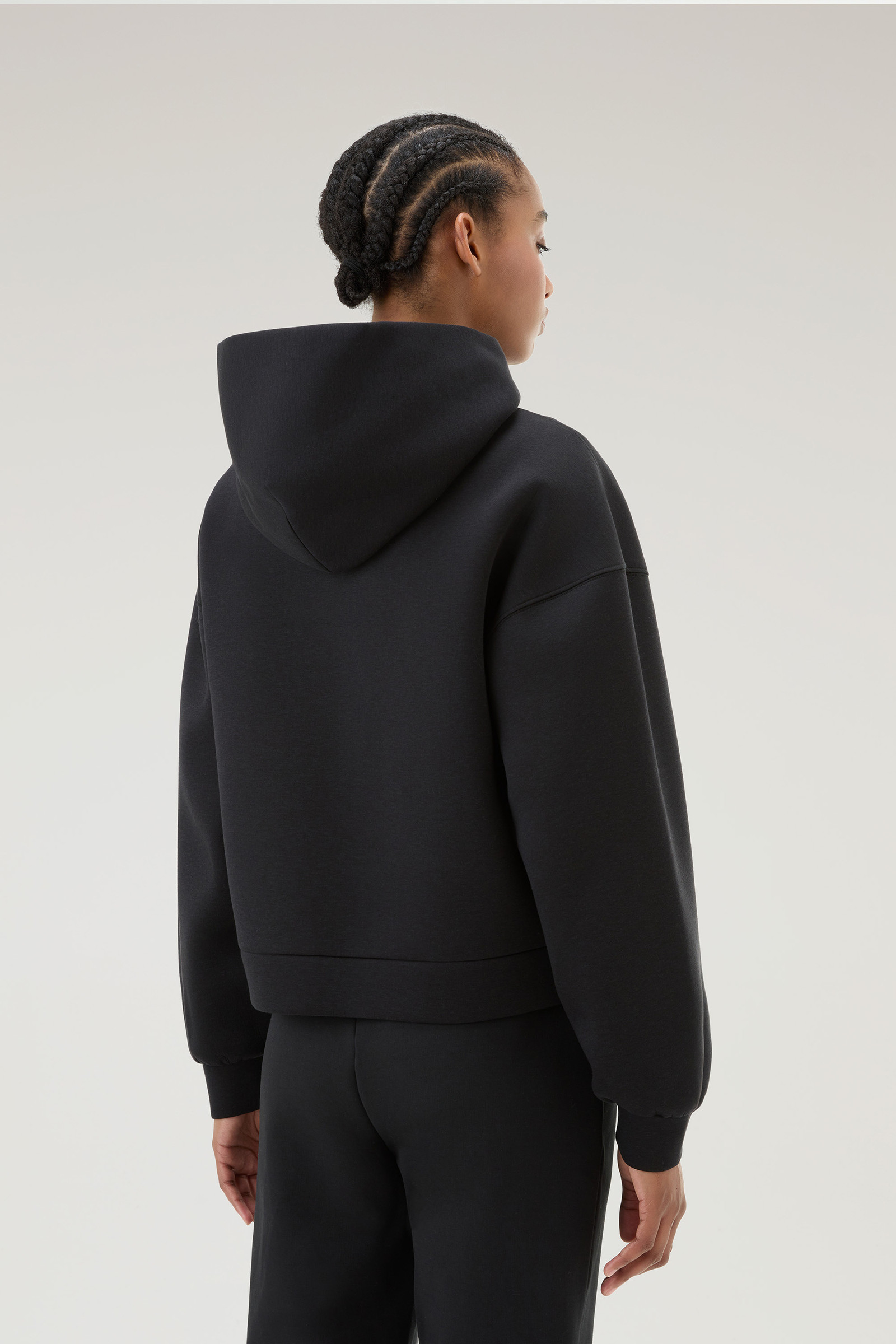 Full-zip Hoodie in Mixed Cotton Black photo 3 | Woolrich