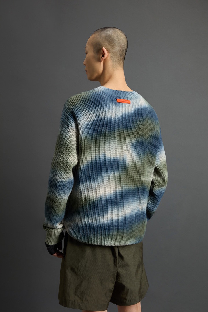 Pure Cotton Crewneck Sweater with Spray Print by Todd Snyder Multicolor photo 3 | Woolrich