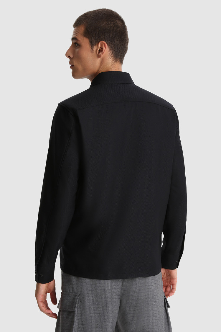 Merino cool wool textured Overshirt