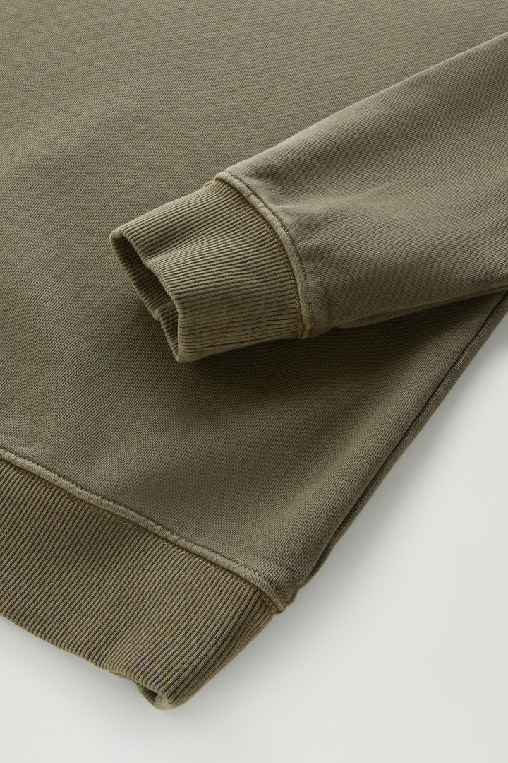 Sweat-shirt à col rond 1830 en pur coton Vert photo 7 | Woolrich