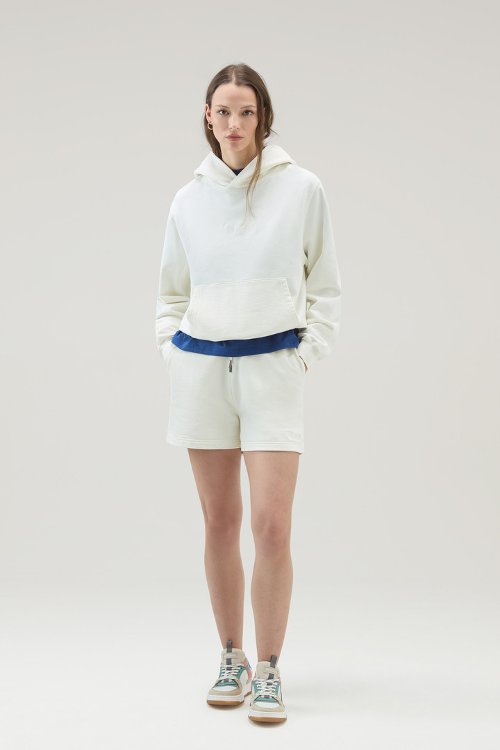 Bermuda Sports Shorts in Pure Cotton Fleece with Drawstring White photo 2 | Woolrich