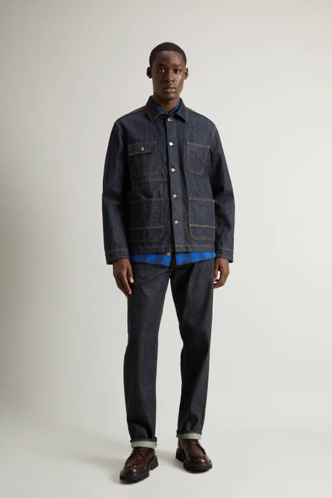 Overshirt aus japanischem Raw Denim Blau | Woolrich