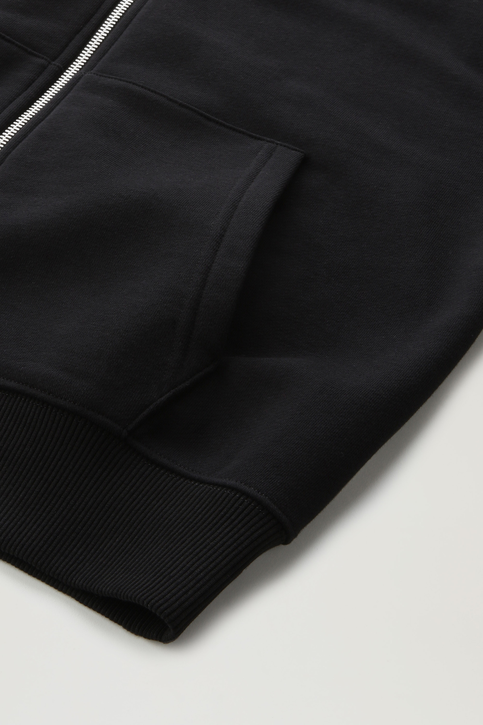Kapuzenjacke aus Fleece mit Logo und durchgehendem Reißverschluss schwarz photo 7 | Woolrich