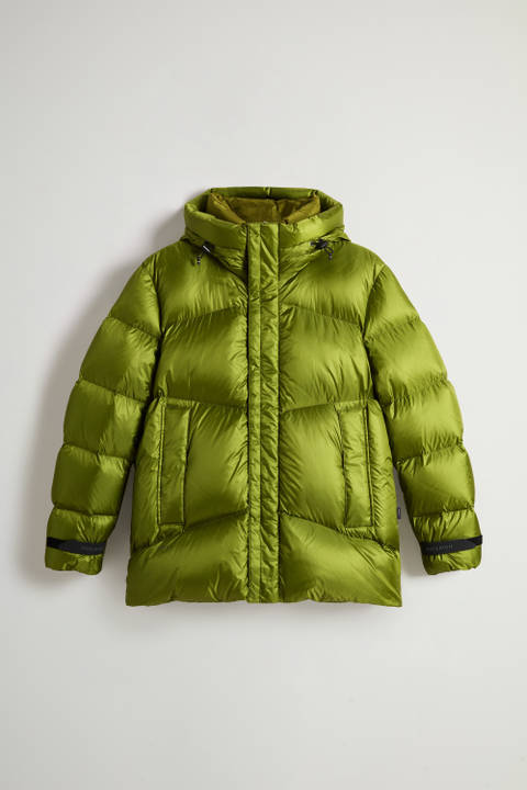 Donsjack van gerecyclede Pertex Quantum-nylon met capuchon Groen photo 2 | Woolrich