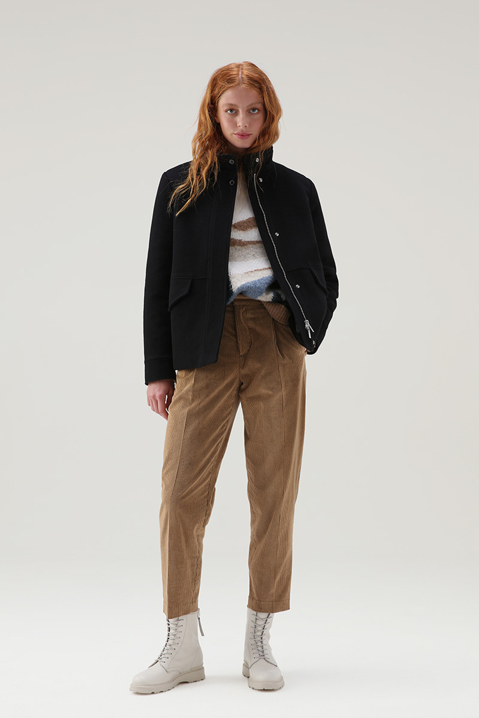 Kuna Jacket in Wool and Cashmere Blend Black photo 2 | Woolrich