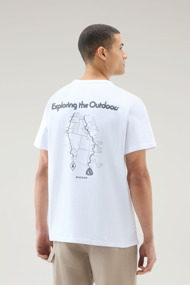 Zuiver katoenen T-shirt met Trail-print Wit photo 3 | Woolrich