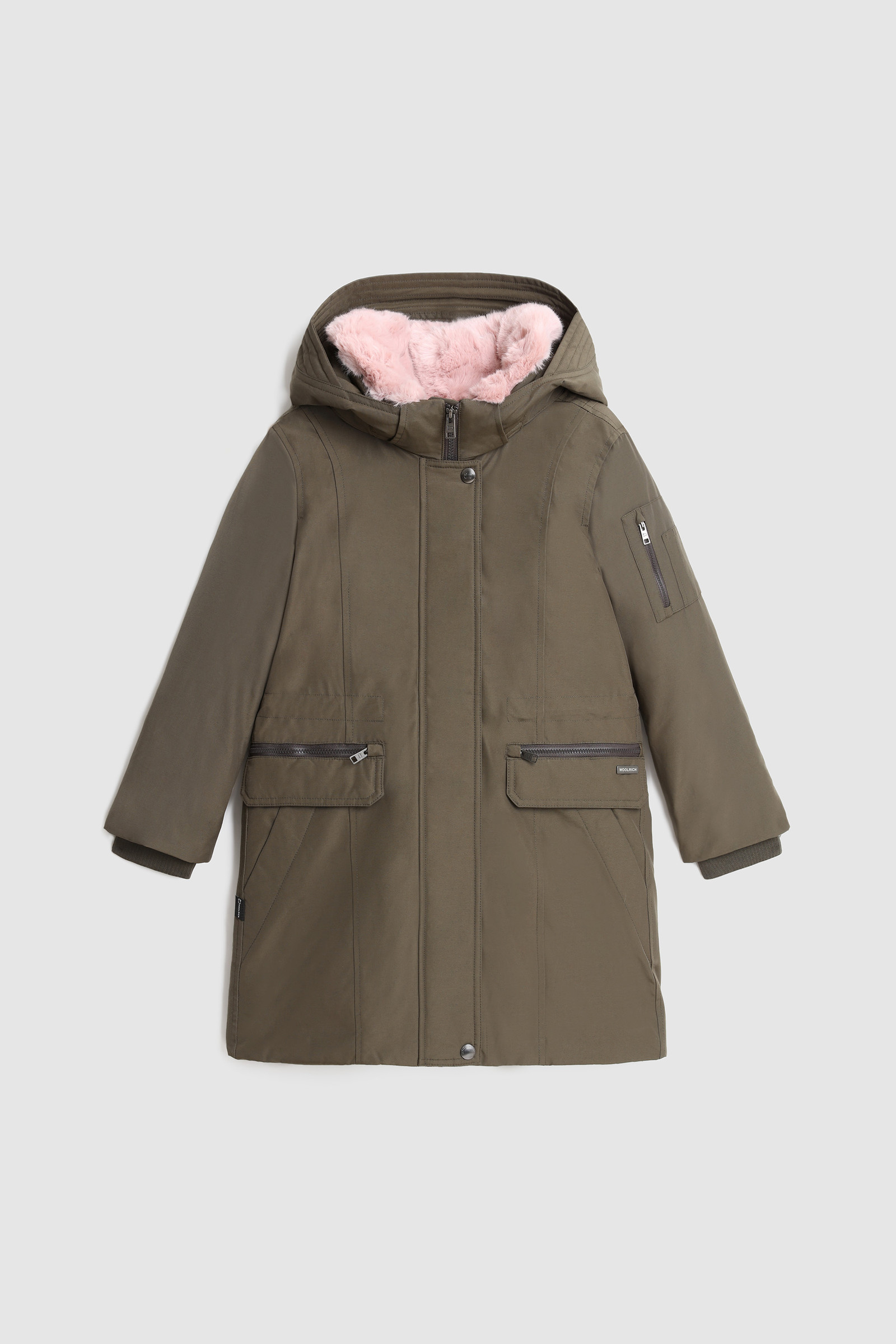 Mahan Parka lungo da bambina con pelliccia ecologica