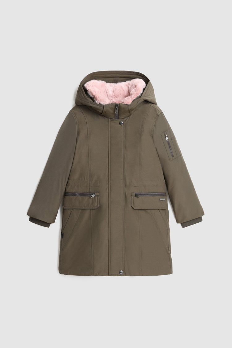 Girl's Mahan long Parka with removable hood