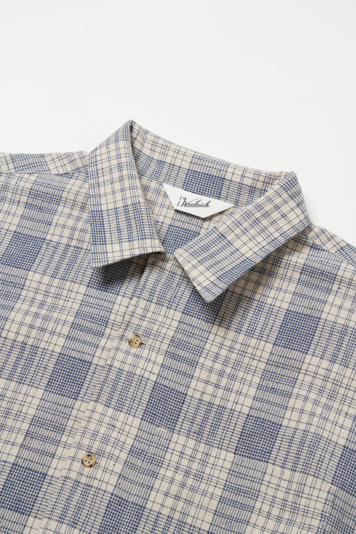 LINEN CAMP COLLAR SHIRT Blue photo 3 | Woolrich