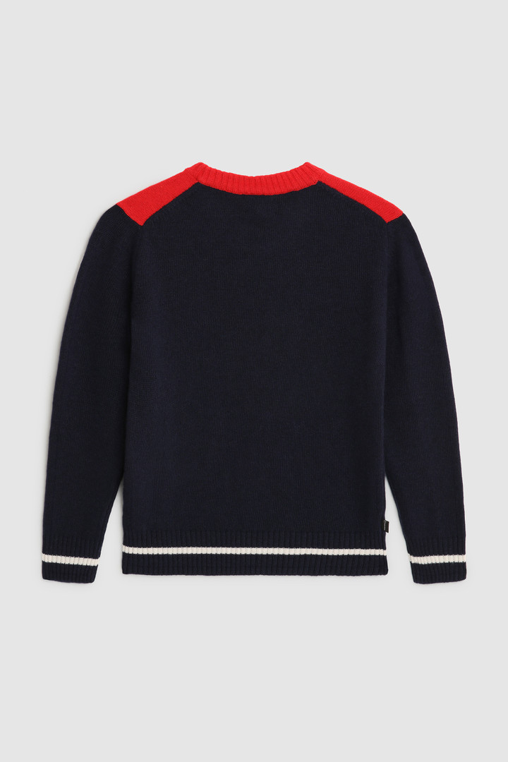 Boy's wool and cotton color block Sweater