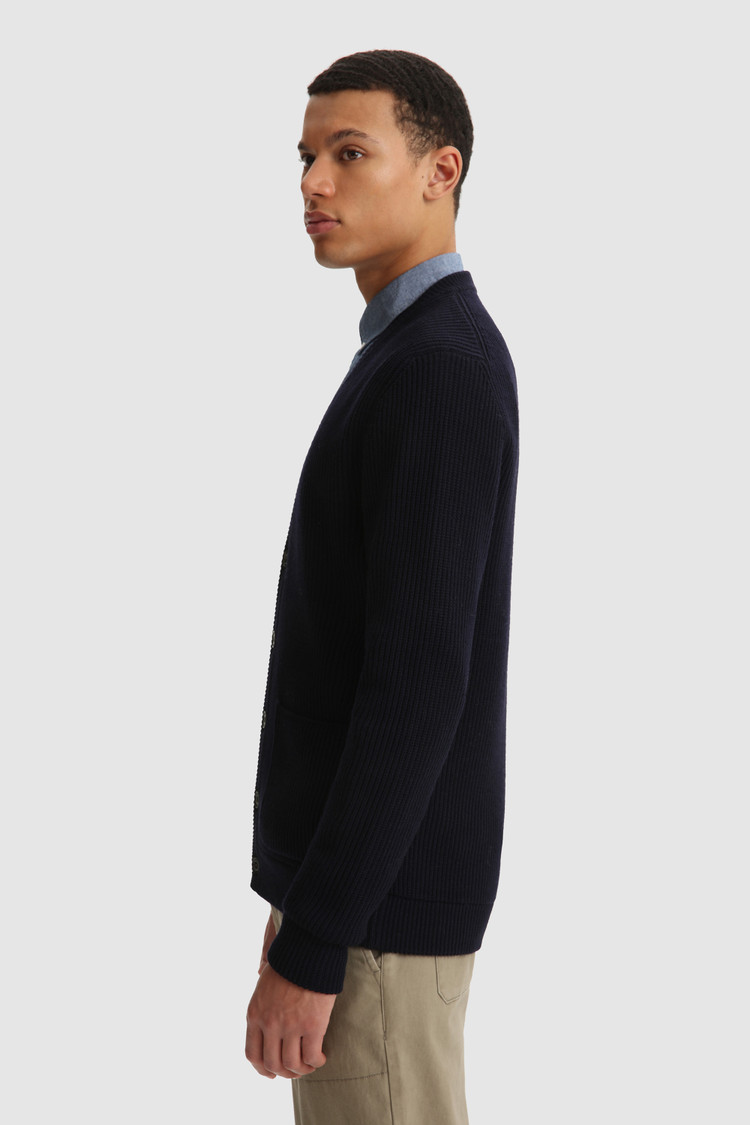 Ribgebreid vest van Merinos