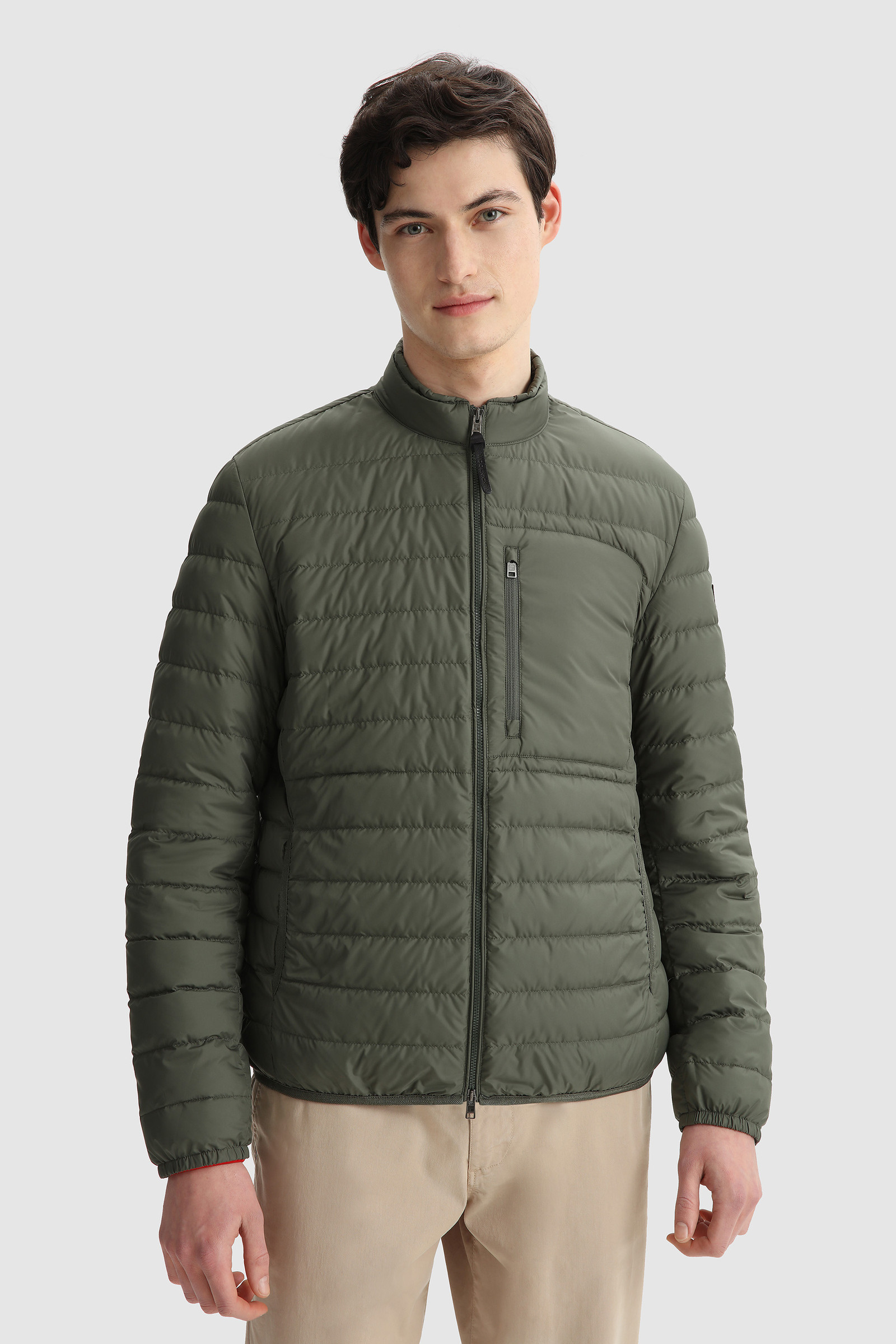 Men's Bering Quilted Jacket Green | Woolrich USA