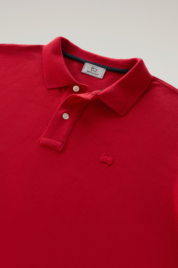 Piquet Polo Shirt in Pure Cotton Red photo 6 | Woolrich