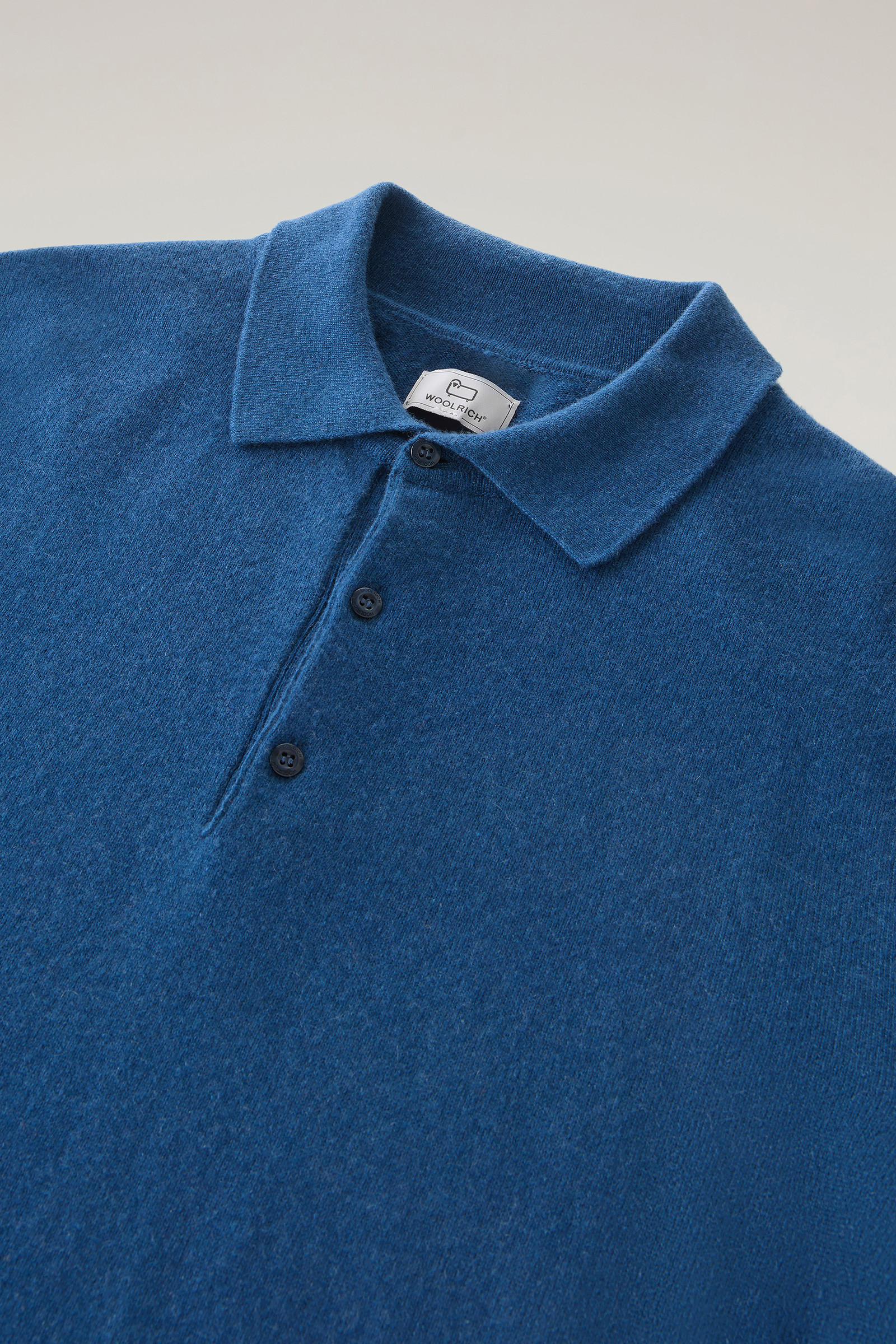Men's Luxe Polo in Pure Cashmere Blue | Woolrich UK