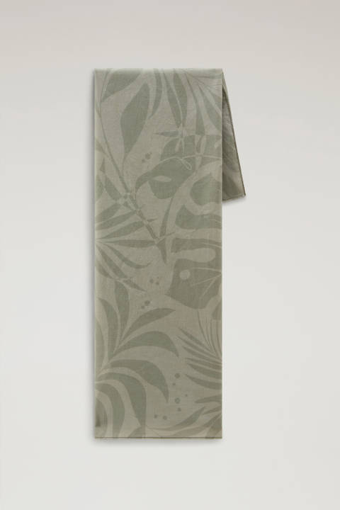 Garment-dyed Zuiver katoenen bandana met print Groen | Woolrich