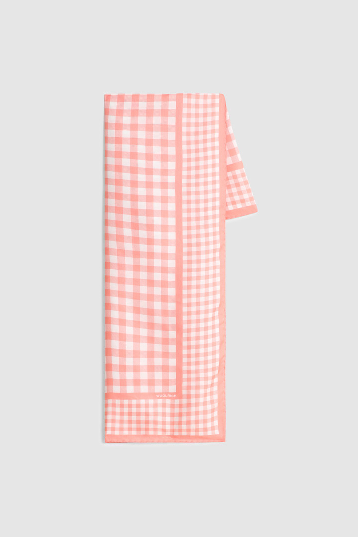 Gingham Silk Scarf Pink | Woolrich