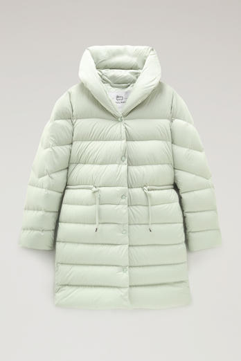 Ellis Long Microfiber Down Jacket Green | Woolrich