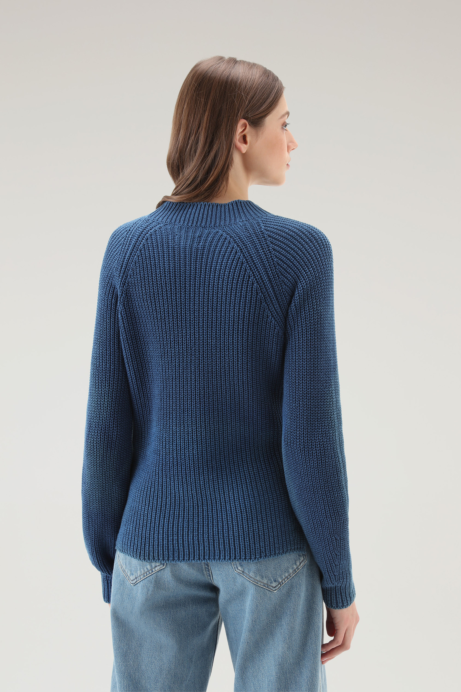 Crewneck Sweater in Pure Cotton with Natural Garment-Dye Finish Blue photo 3 | Woolrich